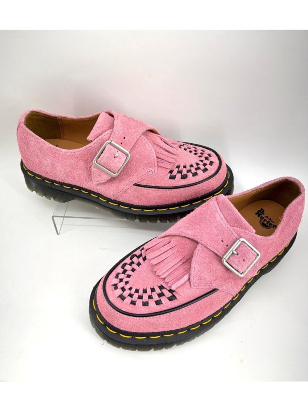 Dr Martens Ramsey Kiltie Buckle Suede Creeper Pink Shoes Unisex Size W8 M7